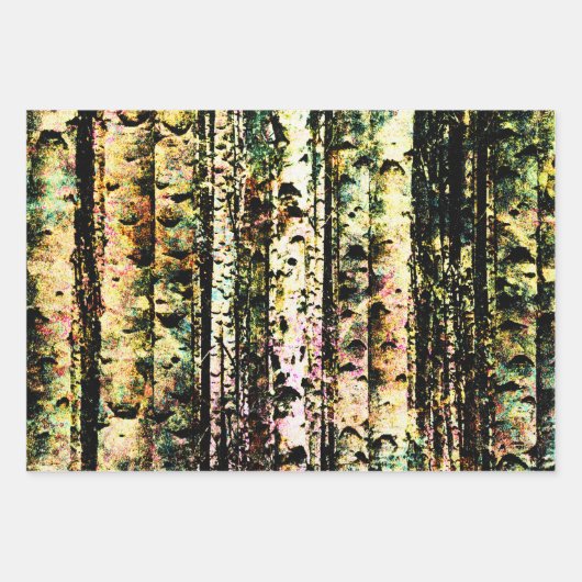Bunte Birkenwälder Geschenkpapier Set (Vorderseite 3)