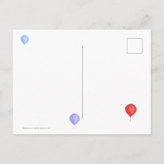 Bunte Birthday Balloon Party Einladung (Rückseite)