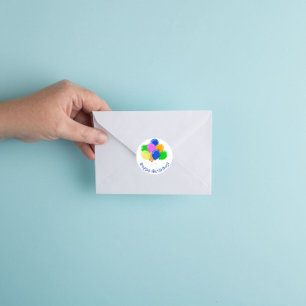 Bunte Birthday Balloons glücklich Geburtstag Runder Aufkleber