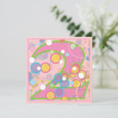 Bunte Blasen-2. Geburtstags-Party Einladung (Stehend Vorderseite)