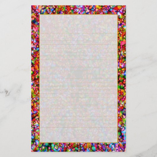 "Bunte Blasen-" feines gezeichnetes Briefpapier (Vorderseite)