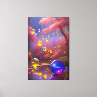 Bunte Blasen Leinwanddruck