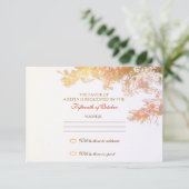 bunte Blätter mit elegantem uAwg RSVP Karte (Stehend Vorderseite)