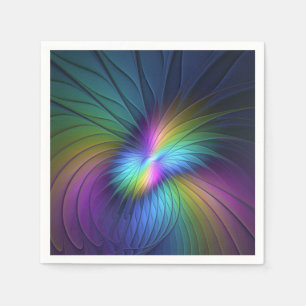 Bunte Blaue Moderne Abstrakte Fractal-Kunst Serviette