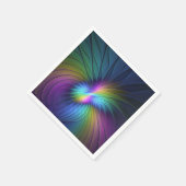 Bunte Blaue Moderne Abstrakte Fractal-Kunst Serviette (Ecke)