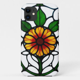 Bunte Bleiglasfenster mit Blumenmotiv Case-Mate iPhone Hülle