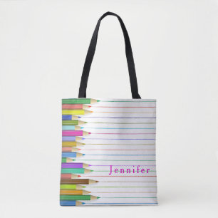 Bunte Bleistifte Design Zurück zur Schule Custom Tasche