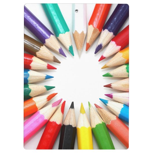 Bunte Bleistifte Klemmbrett (Rückseite)