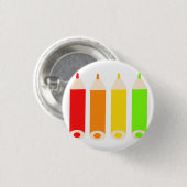 Bunte Bleistifte Schreibwaren Geschenk Button (Vorne & Hinten)