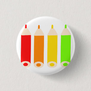 Bunte Bleistifte Schreibwaren Geschenk Button