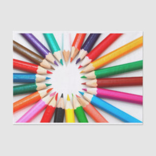 Bunte Bleistifte Seidenpapier