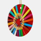 Bunte Bleistiftzeichenstift-Weihnachtsverzierung Keramik Ornament (Rechts)