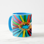 Bunte Bleistiftzeichenstiftdruck-Kaffee-Tasse Tasse (Vorderseite Links)