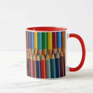 Bunte Bleistiftzeichenstiftdruck-Kaffee-Tasse Tasse