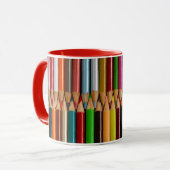 Bunte Bleistiftzeichenstiftdruck-Kaffee-Tasse Tasse (Vorderseite Links)