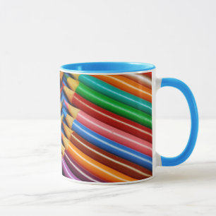 Bunte Bleistiftzeichenstiftdruck-Kaffee-Tasse Tasse