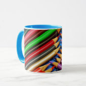 Bunte Bleistiftzeichenstiftdruck-Kaffee-Tasse Tasse (Vorderseite Links)