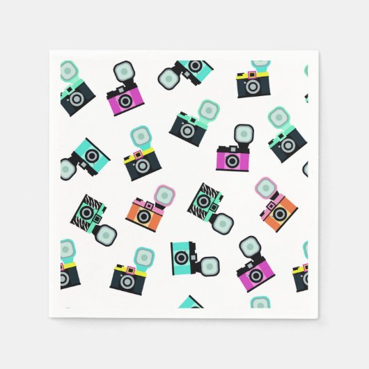 Bunte Blitzlichtkamera-Papier-Servietten Serviette (Vorderseite)