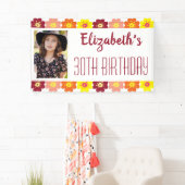 Bunte Blume 30. Foto Geburtstagsparty Banner (Insitu)
