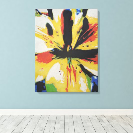 bunte Blume abstrakte Kunst Leinwanddruck (Insitu (Holzboden))