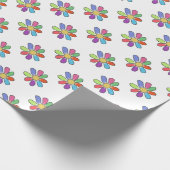 Bunte Blume auf irgendeiner Farbe Geschenkpapier (Ecke)