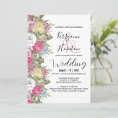 Bunte Blume blüht Hochzeit Einladung (Stehend Vorderseite)