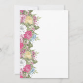 Bunte Blume blüht Hochzeit Einladung (Rückseite)
