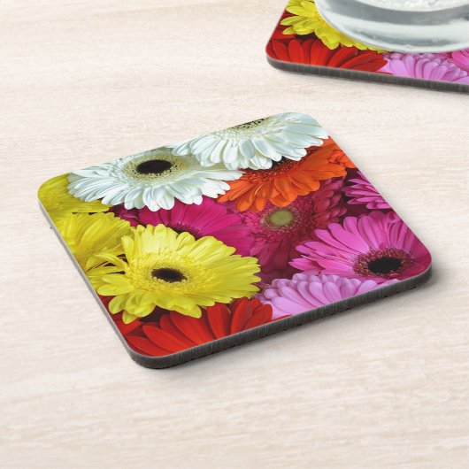 Bunte Blume Getränkeuntersetzer (Linke Seite)