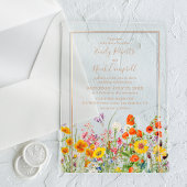 Bunte Blume Hochzeit Acryleinladungen