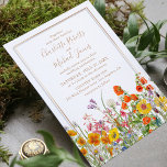 Bunte Blume Hochzeit Einladung<br><div class="desc">Farbenfrohe Wilde Blume Country Wedding Einladungen bieten hübsche Blume auf dem Land in Orange,  Gelb,  lila und Rosa auf weißem Hintergrund mit Ihren Informationen zur Einladung zur Hochzeit. Personalisieren Sie den Text in den Textfeldern,  indem Sie ihn bearbeiten. Für Sie entworfen von Evco Studio www.zazzle.com/store/evcostudio</div>