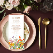 Bunte Blume Hochzeit Menükarte