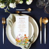 Bunte Blume Hochzeit Menükarte
