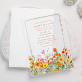 Bunte Blume Hochzeit Pergament Einladungen