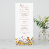 Bunte Blume Hochzeit Programm (Stehend Vorderseite)