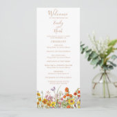 Bunte Blume Hochzeit Programm (Stehend Vorderseite)