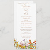 Bunte Blume Hochzeit Programm (Vorne/Hinten)