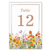 Bunte Blume Hochzeit Tischnummer (Vorderseite)