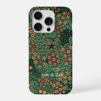 Bunte Blume I Japanische Kunst I Grün und Rot iPhone 15 Pro Hülle