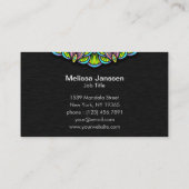 Bunte Blume - Mandala Visitenkarte (Rückseite)