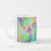 Bunte Blume mit Bändern Mattglastasse (Links)
