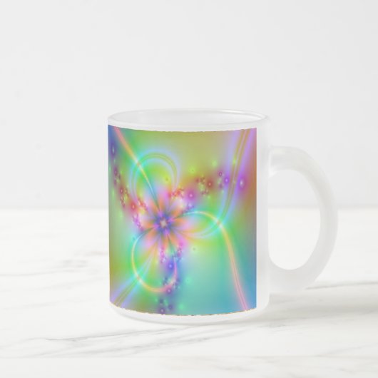 Bunte Blume mit Bändern Mattglastasse (Rechts)