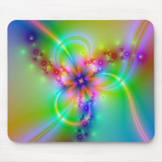 Bunte Blume mit Bändern Mousepad (Vorne)