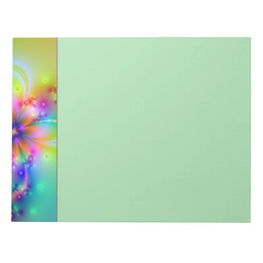Bunte Blume mit Bändern Notizblock (Vorderseite)