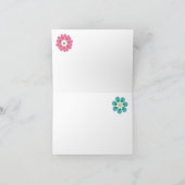 Bunte Blume Russischer Geburtstag Karte (Innenseite)