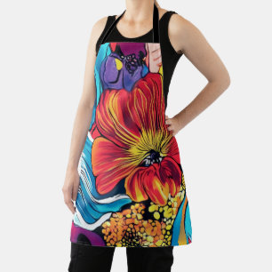 Bunte Blume Schürze