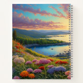 Bunte Blumen am Bergsee - Farbenfrohe Kunst Notizblock (Rückseite)