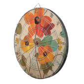 Bunte Blumen auf einem weg weißen Hintergrund Dartscheibe (Vorderseite rechts)