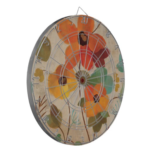 Bunte Blumen auf einem weg weißen Hintergrund Dartscheibe (Vorderseite Links)