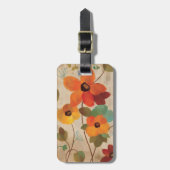 Bunte Blumen auf einem weg weißen Hintergrund Gepäckanhänger (Vorderseite vertikal)