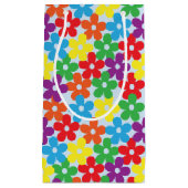 Bunte Blumen auf hellblauer kleiner Kleine Geschenktüte (Vorderseite)